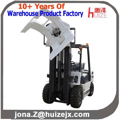 4 Wheel Electric Battery Forklift Truck with Paper Roll Clamp